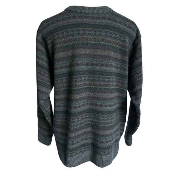 Vintage L.L.Bean Men’s Medium Regular 100% Latvia Lambs Wool Fair Aisle Sweater - Picture 1 of 6